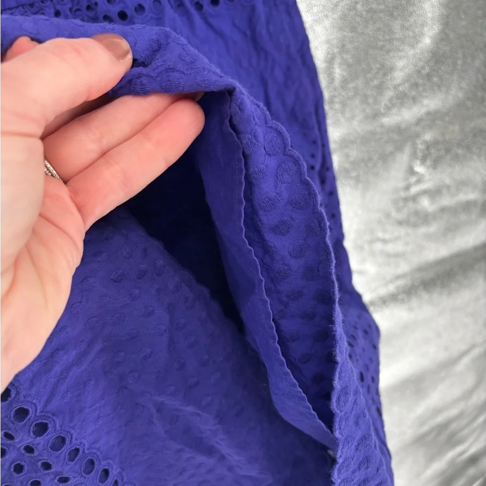 J. Crew Purple Eyelet Cotton A-Line Dress
